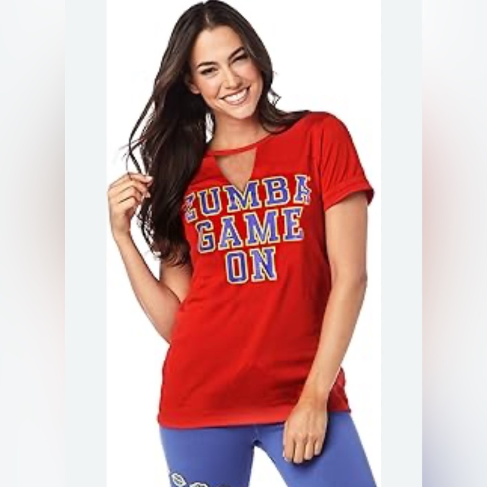 Zumba Fitness Red Workout Tee - Size S
